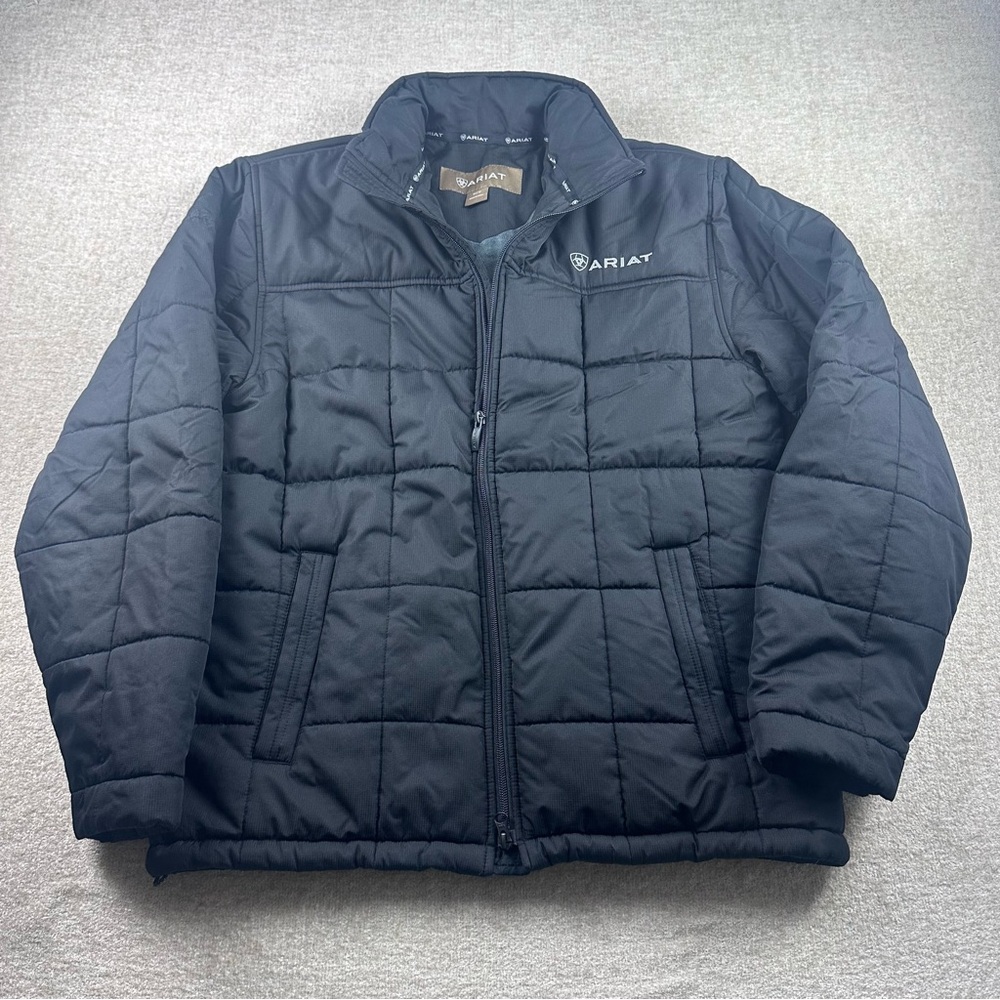 Ariat Crius Men Black Quilted Insulated Jacket Concealed Carry Workwear Medium